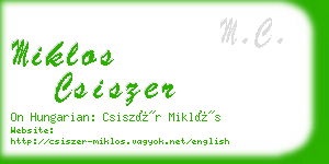 miklos csiszer business card